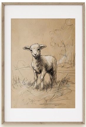 FRAMED SKETCH - PARABLE OF THE LOST SHEEP