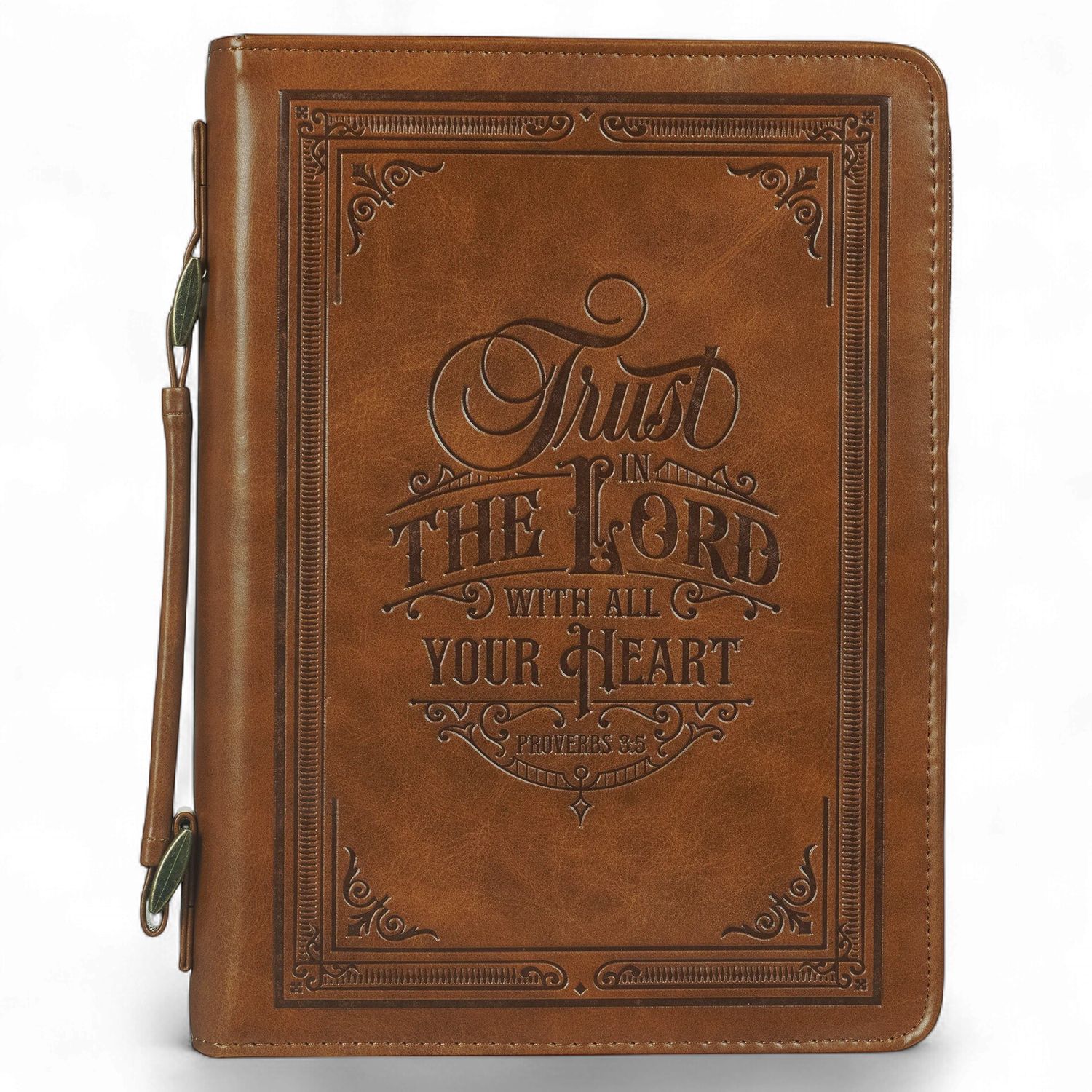 BIBLE COVER XLARGE: CLASSIC, TRUST IN THE LORD, PROV.3:5, BROWN
