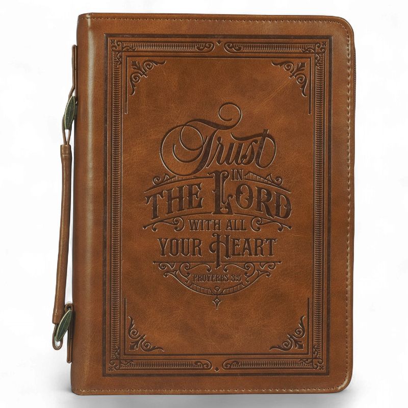 BIBLE COVER XLARGE: CLASSIC, TRUST IN THE LORD, PROV.3:5, BROWN