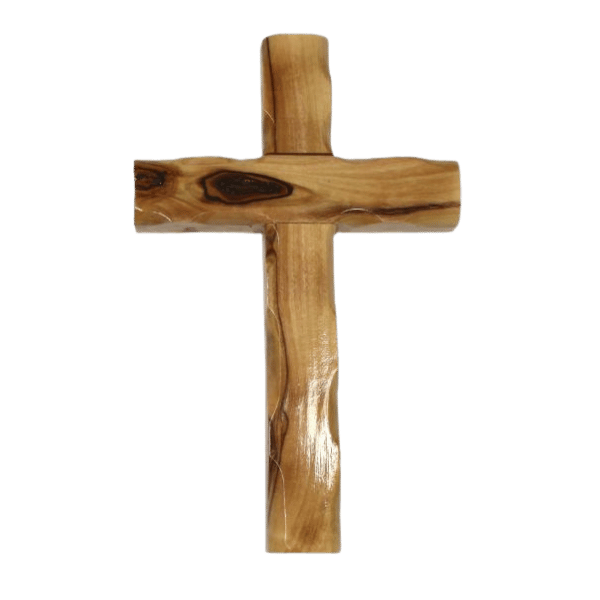 OLIVE WOOD SCALLOPED-EDGE CROSS 50CM