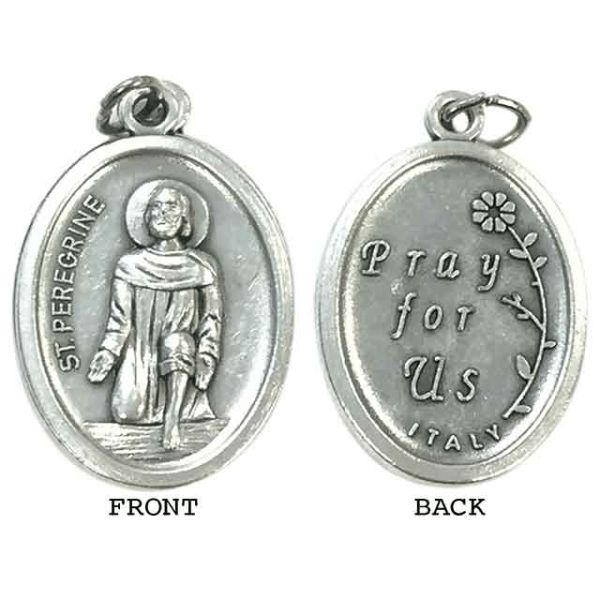 MEDAL ST PEREGRINE SILVER OXIDE 22MM OVAL
