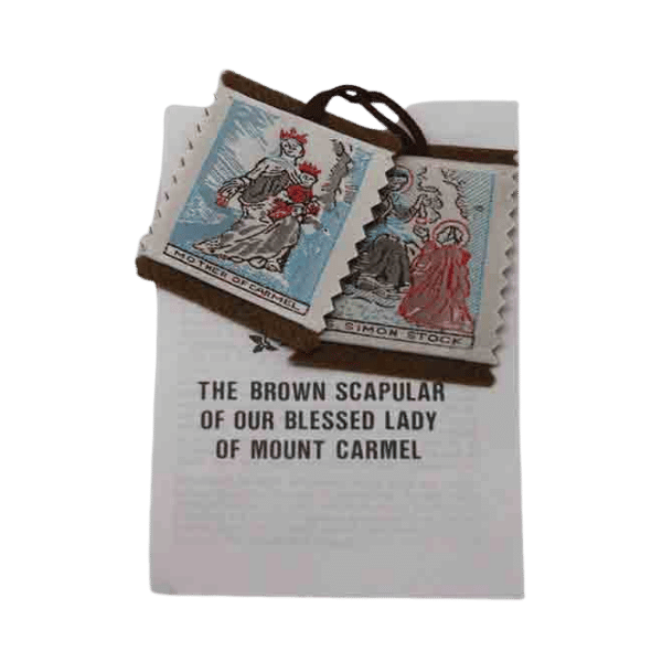 SCAPULAR LARGE BROWN WITH EMBROIDERY