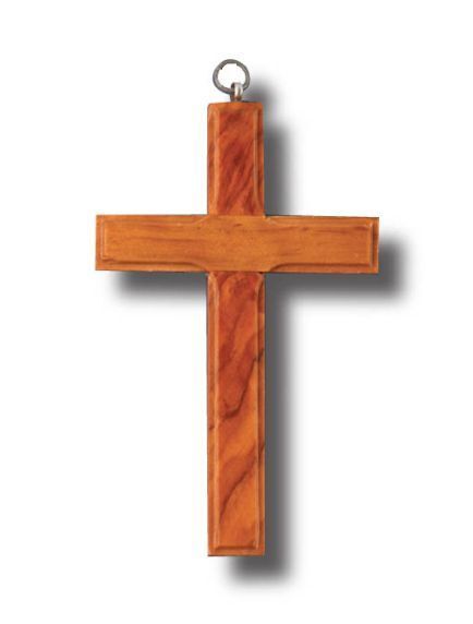 CROSS HANGING OLIVE WOOD 9CM