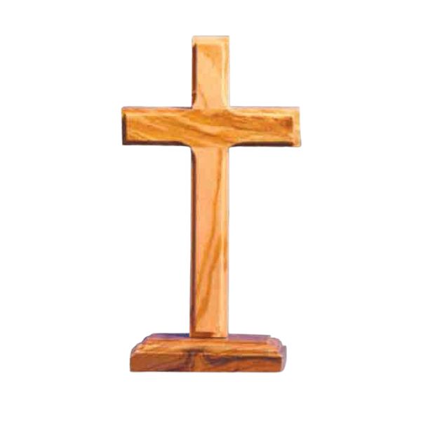 CROSS STANDING OLIVE WOOD 11CM