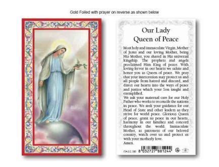 HOLY CARD -  OUR LADY QUEEN OF PEACE