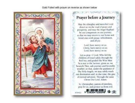 HOLY CARD -  ST CHRISTOPHER - PRAYER BEFORE A JOURNEY