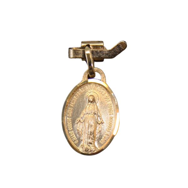 MEDAL MIRACULOUS 9 CT GOLD 15MM OVAL
