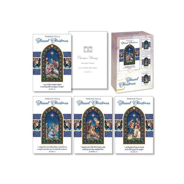 BOXED CHRISTMAS CARDS - CHRISTMAS BLESSINGS 18 PACK