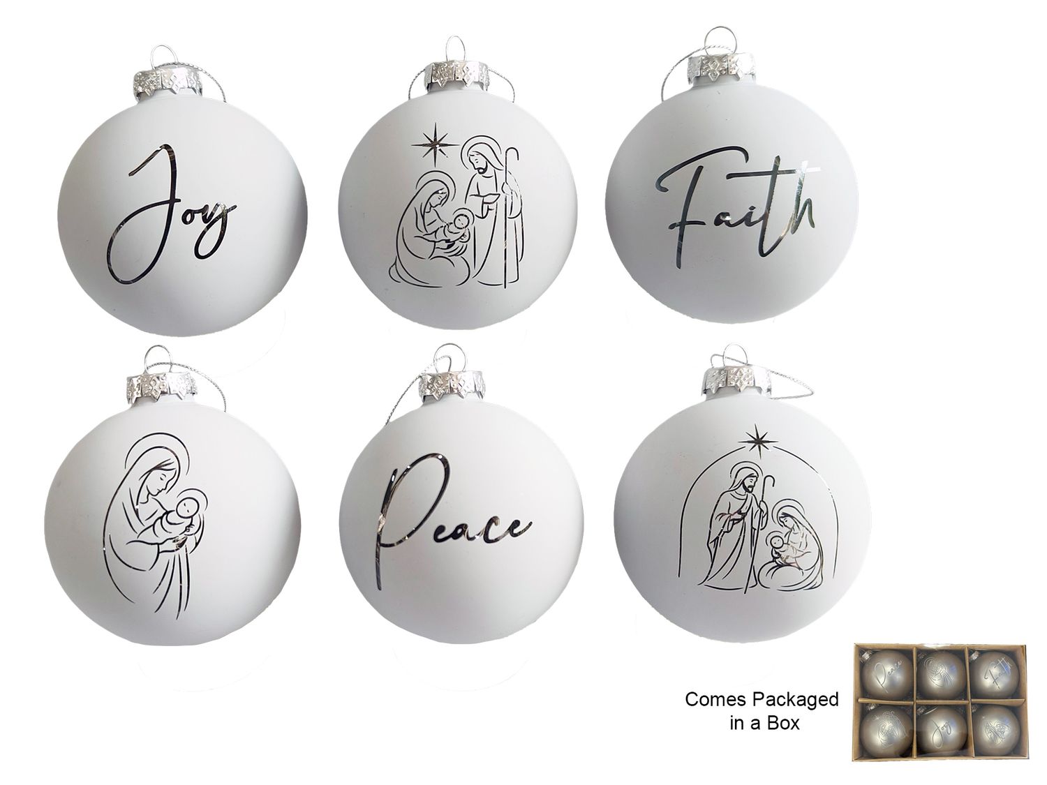 CHRISTMAS MESSAGE BAUBLE - WHITE