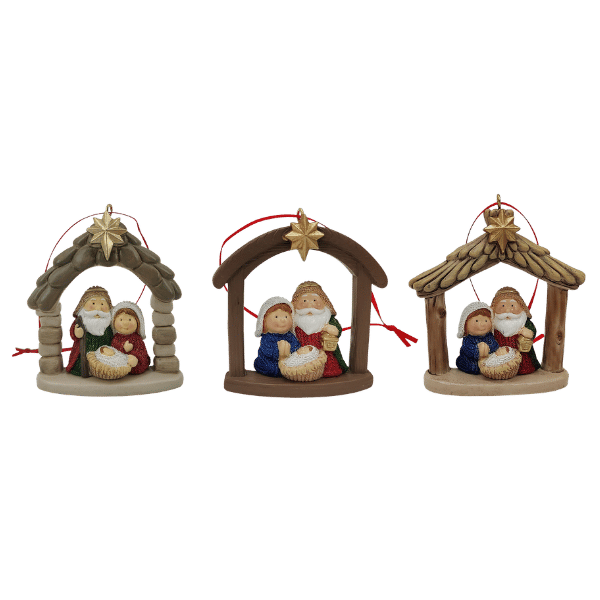 CHRISTMAS NATIVITY ORNAMENTS - SET OF 3
