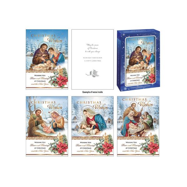 BOXED CHRISTMAS CARDS - CHRISTMAS WISHES BOX OF 12