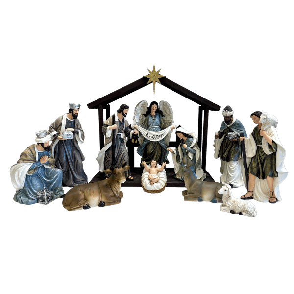 NATIVITY SET &amp; STABLE - 11PCS 200MM