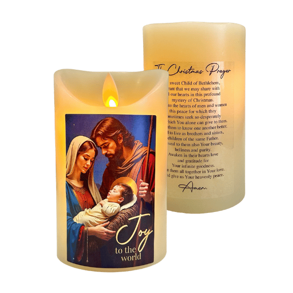 LED WAX CANDLE CHRISTMAS - JOY TO THE WORLD