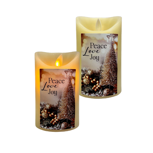 LED WAX CANDLE CHRISTMAS - PEACE LOVE JOY