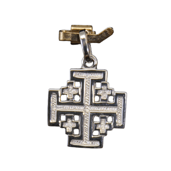 STERLING SILVER CROSS JERUSALEM 16MM