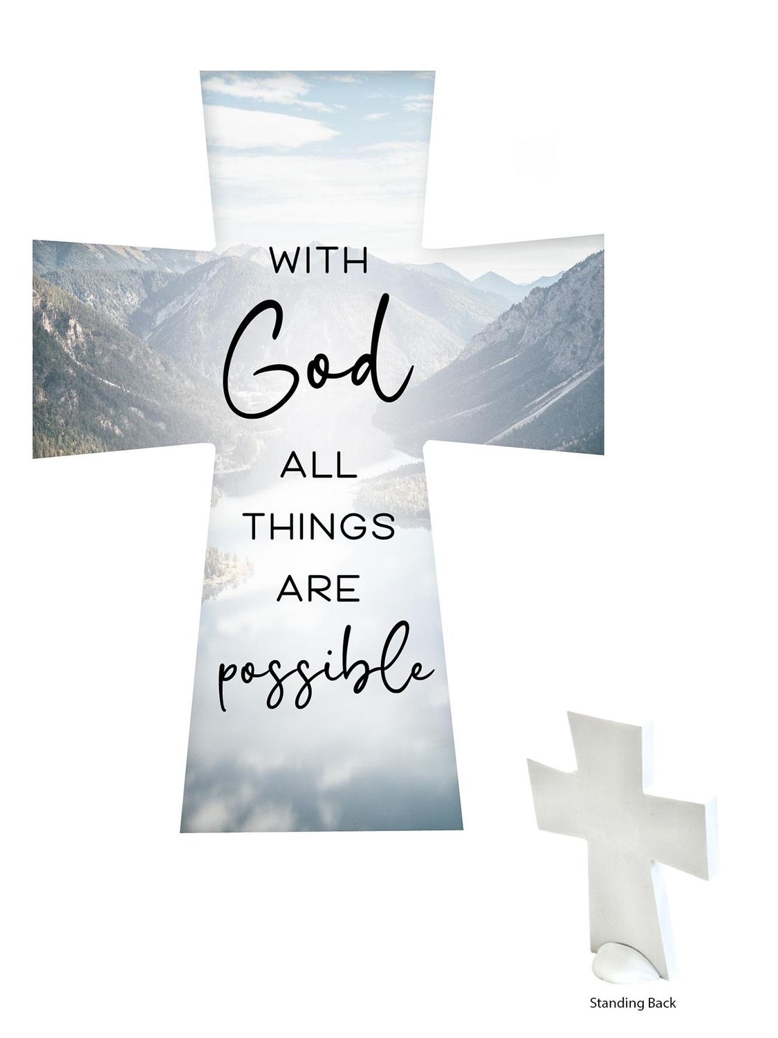 CERAMIC CROSS - WITH GOD