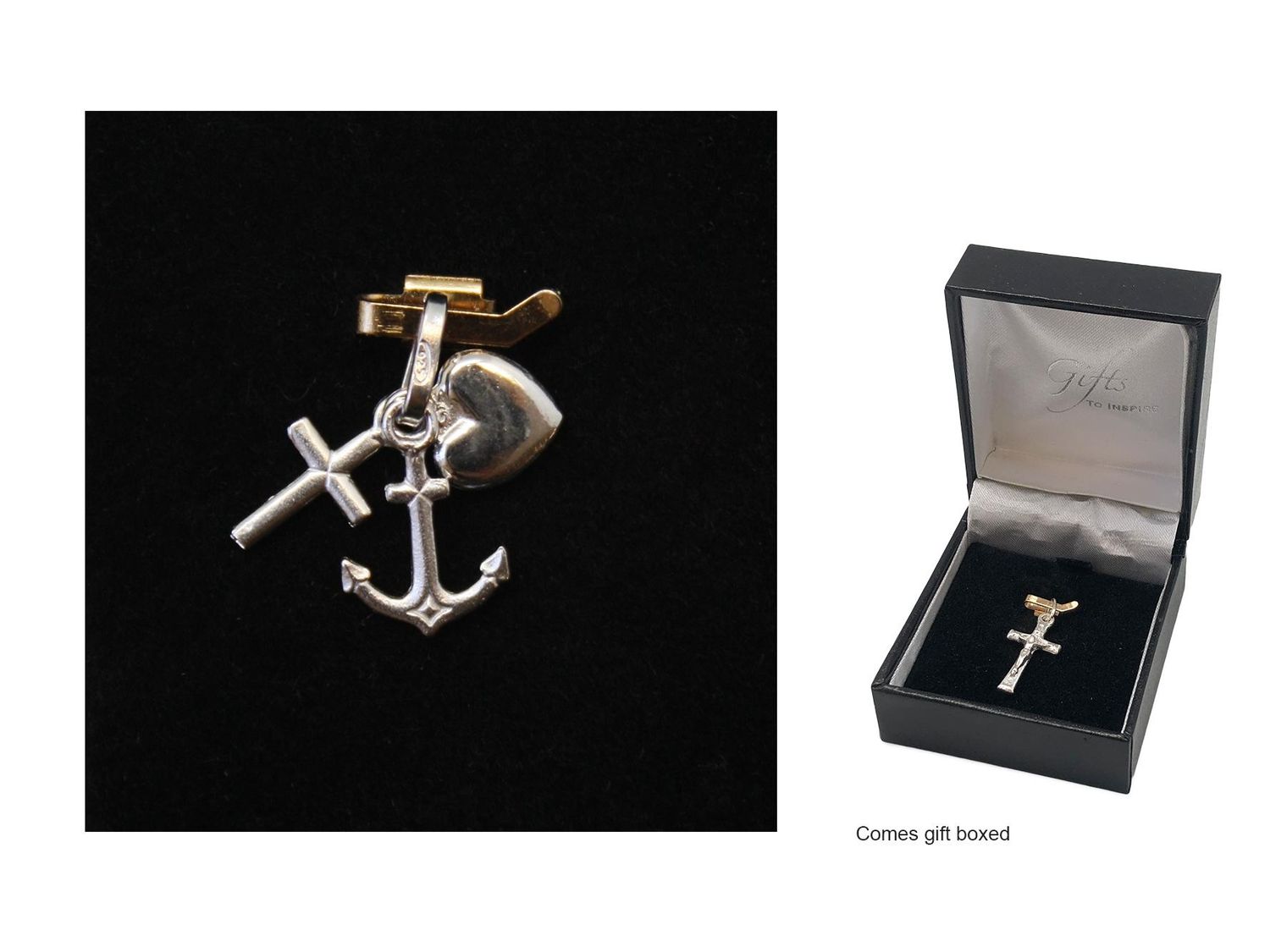 STERLING SILVER - FAITH/HOPE/CHARITY 15MM