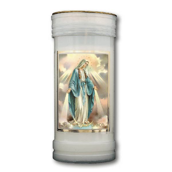 DEVOTIONAL CANDLE - OUR LADY OF GRACE (MIRACULOUS)