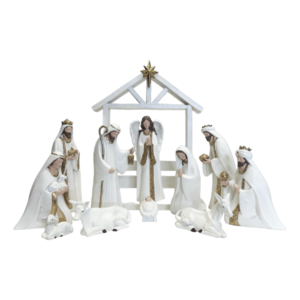 NATIVITY SET &amp; STABLE - 11 PCS