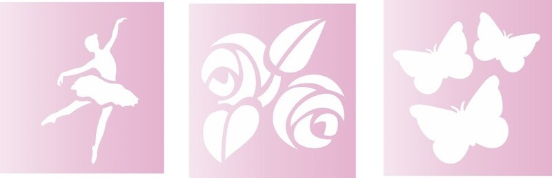 Kit 1- 3pzas bailarina mariposas Rosa