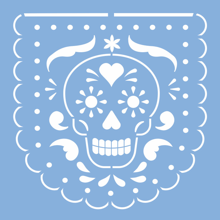 Papel picado calaveras corazón 168V-148
