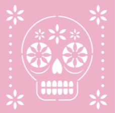 Calavera ojos flor