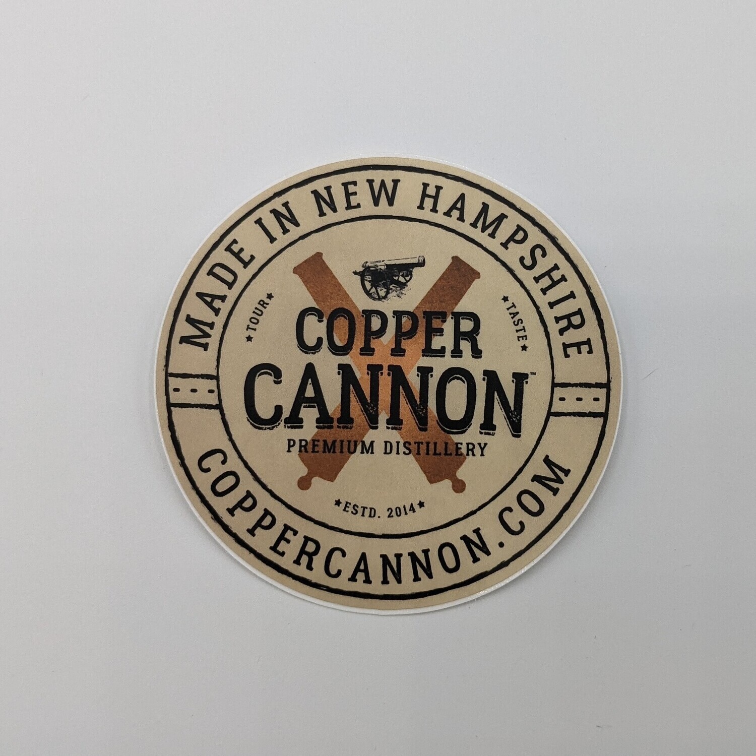 Copper Cannon Circle Sticker