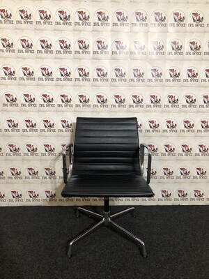 Vitra Aluminium Chair Charles Eames EA 108 Leder Schwarz Nero #1