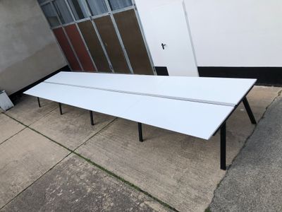 Konferenztisch Vario ICON A-Bench Arbeitstisch Weiß 720cm #1