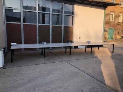 Konferenztisch Teamschreibtisch Arbeitstisch in Lichtgrau 720cm x 160cm #1