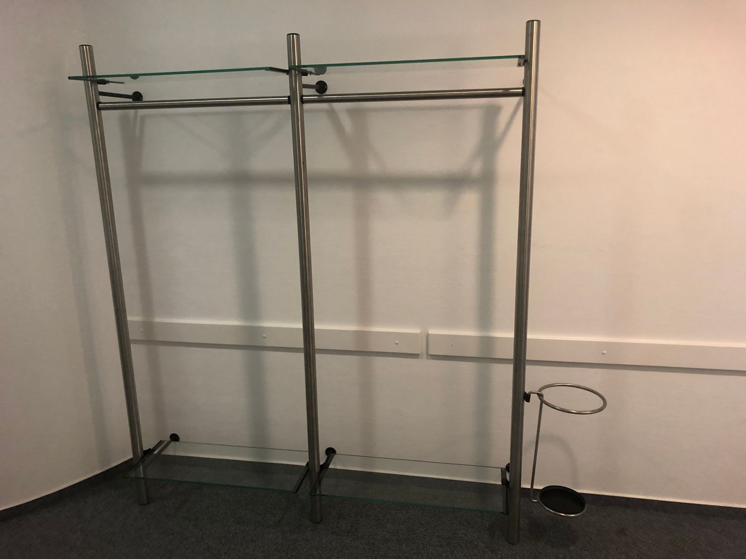 Wandgarderobe Garderobe Edelstahl Glasablage