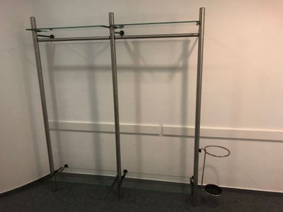 Wandgarderobe Garderobe Edelstahl Glasablage
