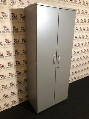 Aktenschrank Palmberg Silbergrau 5OH Flügeltüren 80cm