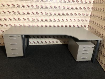 3-er Set Schreibtisch + Standcontainer + Rollcontainer von Palmberg #3