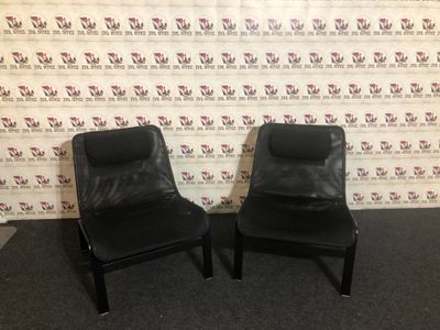 2-er Set Sessel von Ikea Nolmyra Schwarz mik kopfkissen