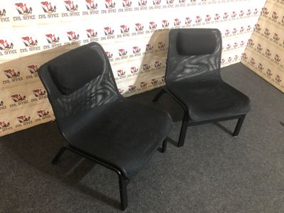 2-er Set Sessel von Ikea Nolmyra Schwarz mik kopfkissen