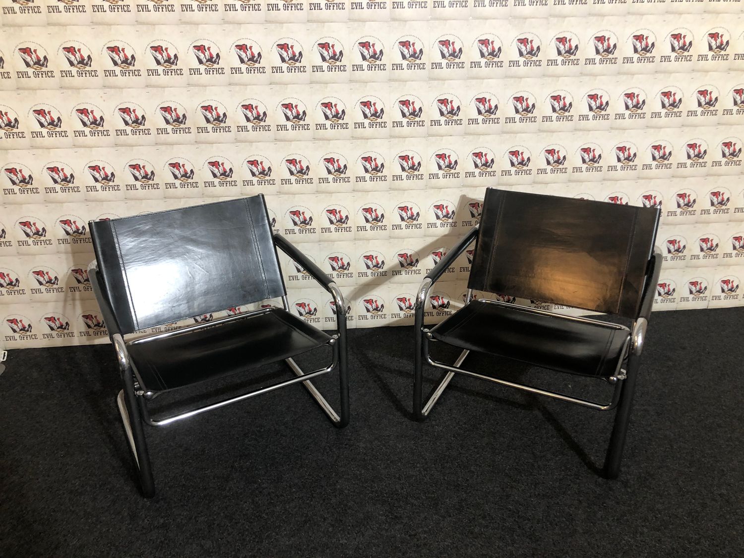 2-er Set Linea Veam Loungesessel Bauhaus lounge Chair Kernleder