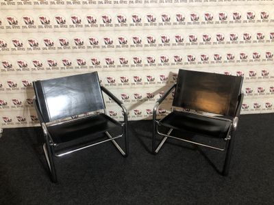 2-er Set Linea Veam Loungesessel Bauhaus lounge Chair Kernleder