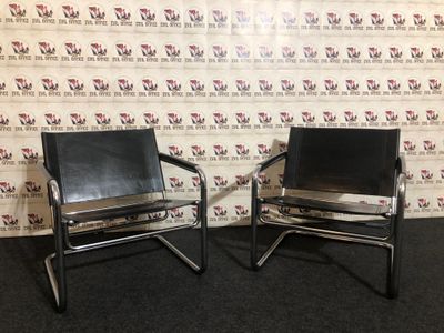 2-er Set Linea Veam Loungesessel Bauhaus lounge Chair Kernleder