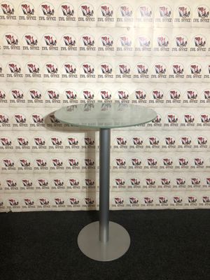 Stehtisch Besprechungstisch Bartisch in Silbergrau Glas