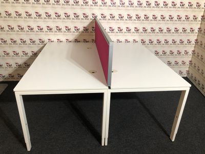 Bene Teamschreibtisch Schreibtisch Akustik Trennwand Pink #4