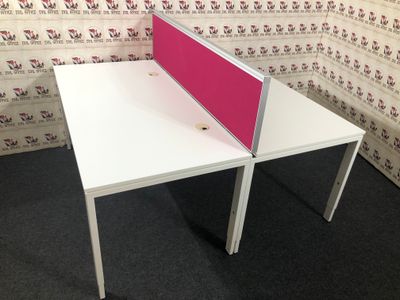 Bene Teamschreibtisch Schreibtisch Akustik Trennwand Pink #4