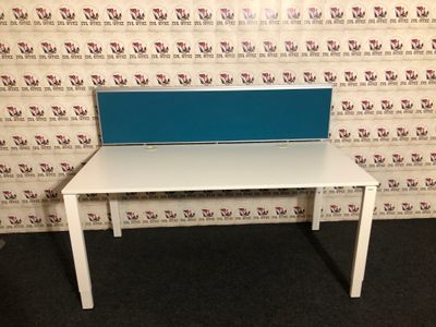 Schreibtisch von Bene Akustik Trennwand in Türkis #2