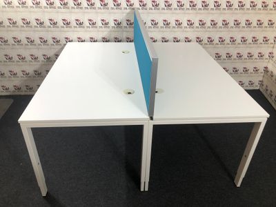 Bene Teamschreibtisch Schreibtisch Akustik Trennwand Türkis #5