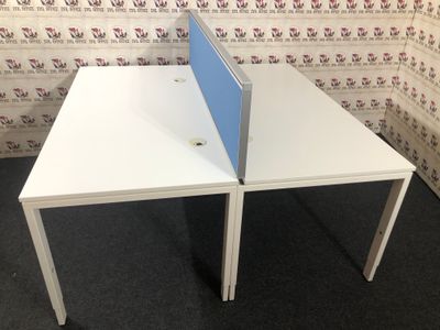 Bene Teamschreibtisch Schreibtisch Akustik Trennwand Blau #6