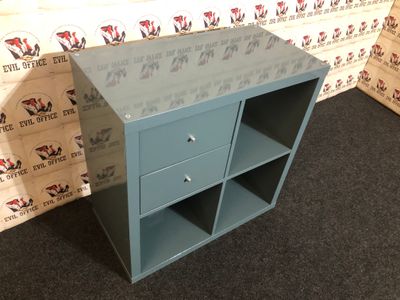 Ikea Kalax Graugrün Regal 4 Fächer 2 Schubladen