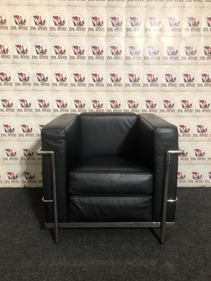 Sessel in Schwarz Leder