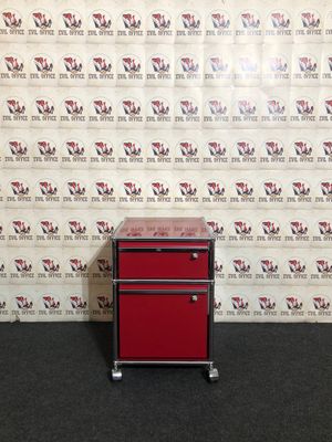 USM Haller Rollcontainer Rubinrot 2 Schub Abschließbar