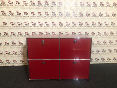 USM Haller Sideboard in Rubinrot 52cm Tief Design