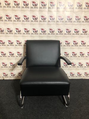 Thonet S 411 Sessel Freischwinger Leder Schwarz Design